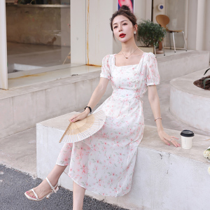 RM15652#法式气质甜美碎花连衣裙女夏季2023新款设计感别致收腰长裙
