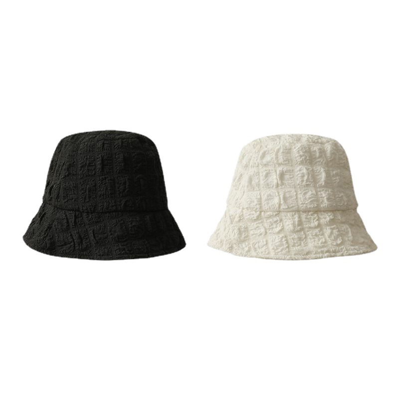 Fisherman hat female summer all-match show face small sunscreen plain white small fresh bucket basin hat