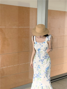 RM14649#海边度假碎花飞飞袖连衣裙茶歇法式裙子女夏季