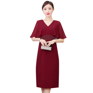 TR46032# 新款酒红色小礼服平时可穿婚宴装喜高端修身女高贵 礼服批发