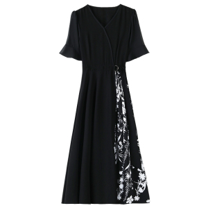 RM15286#年轻妈妈夏装新款连衣裙洋气中老年女装夏季短袖雪纺裙子时尚减龄