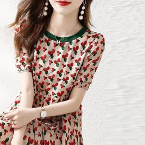 RM15767#夏季新款宽松气质印花休闲时尚连衣裙