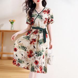 RM15765#夏季新款气质优雅高档收腰遮肉显瘦女神范连衣裙