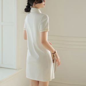 TR37647# POLO领裙子夏季新款韩版知性优雅显瘦连衣裙女 服装批发女装批发服饰货源