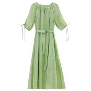 RM21754#夏季新款法式天丝连衣裙高级感纯色显瘦温柔长裙
