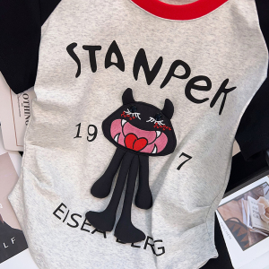 RM16718#短袖t恤女2023夏季新品修身显瘦卡通图案减龄上衣