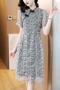 RM22000#桑蚕丝连衣裙2023新款杭州品牌设计质感夏季流行裙子显瘦