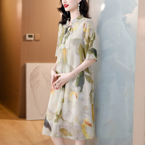 RM18711#新款妈妈夏装气质连衣裙中年女装时尚雪纺高贵洋气裙子