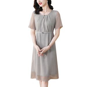 RM15280#大牌高端品牌乔其纱桑蚕丝真丝连衣裙2023新款女夏季气质裙子