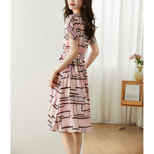 RM15638#宽松时尚裙子2023夏季新款气质高级质感收腰几何连衣裙女