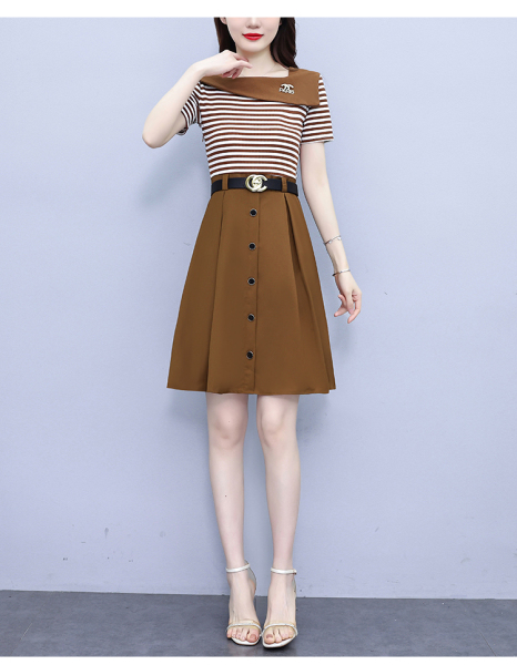 RM19316#连衣裙夏装2023今年流行新款时尚小个子洋气女装假两件套漂...