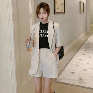 RM15387#时尚小西装套装女2023夏季新款韩版网红炸街洋气两件套女