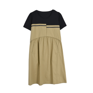 RM15991#连衣裙女夏2023年新款夏装小个子假两件套夏天短袖夏季拼接裙子