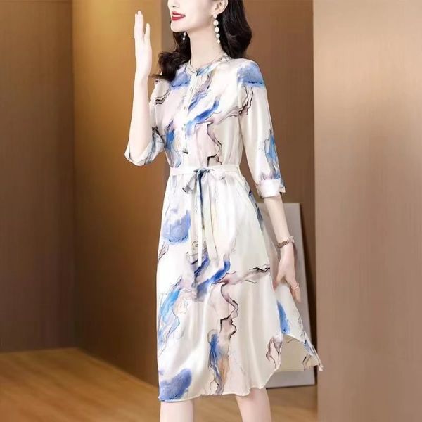 RM15771#春夏新款修身收腰显瘦时尚宽松碎花连衣裙