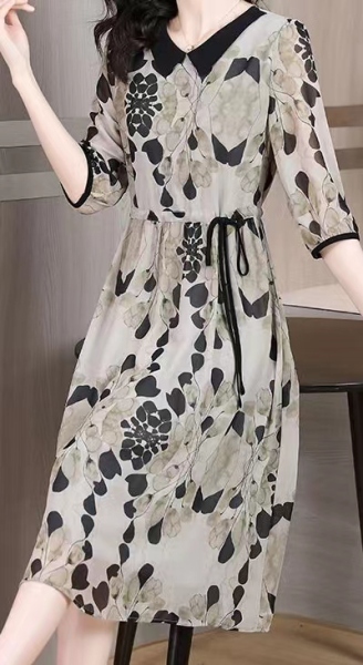RM15773#夏季新款气质大码遮肚显瘦洋气时尚连衣裙