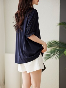 RM16207#短袖女夏装欧货宽松洋气小衫洋气减龄胖mm显瘦设计感上衣