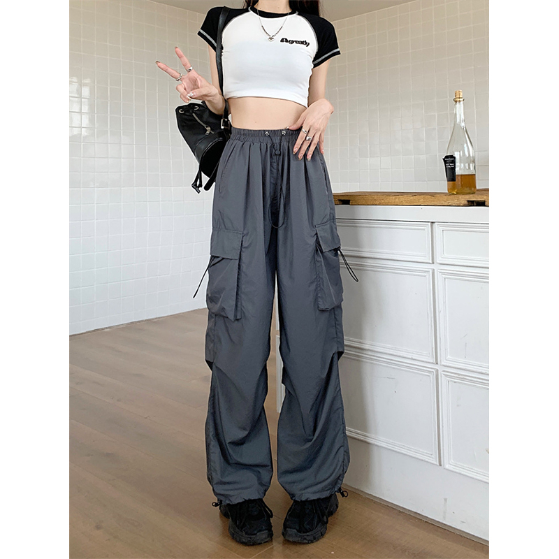 American tooling casual pants women's summer 2023 new high-waisted loose wide-leg pants straight-leg pants sports trousers