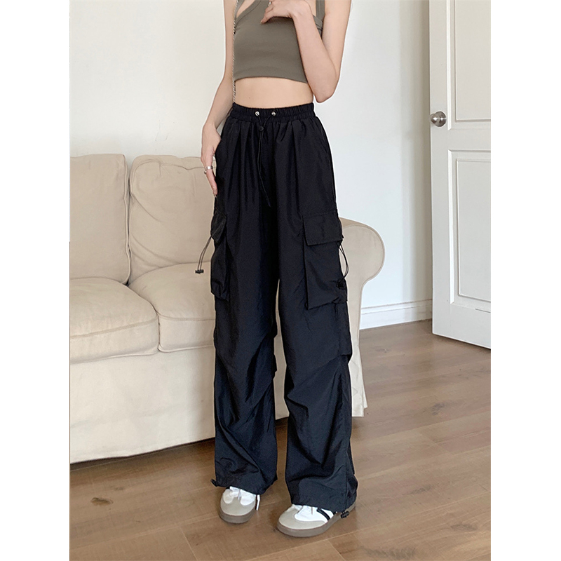 American tooling casual pants women's summer 2023 new high-waisted loose wide-leg pants straight-leg pants sports trousers