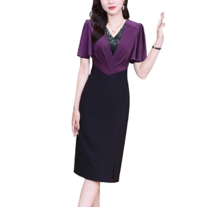 RM19136#连衣裙2023新款小众设计时尚拼接气质洋气一步包臀裙子夏季