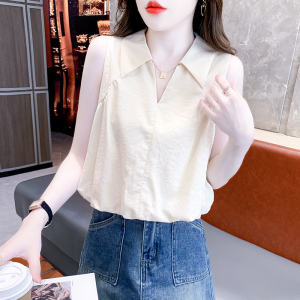 RM19222#夏季韩版皱褶露肩修身小衫时尚显瘦无袖上衣