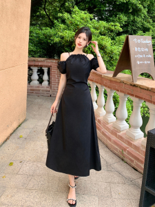 RM18237#大码女装气质夏季收腰微胖设计感超显瘦连衣裙胖MM连衣裙