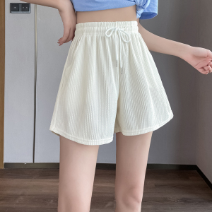 RM15725#冰丝短裤女夏季薄款高腰宽松垂感三分运动阔腿休闲裤子
