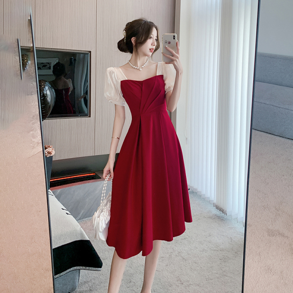 RM16299#敬酒服红色小礼服平时可穿2022夏季新款订婚连衣裙女小个子