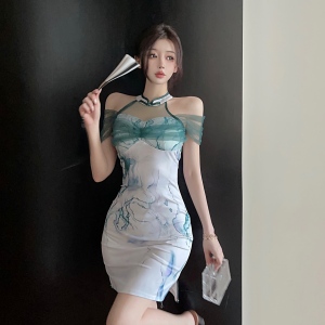 Chinese style patchwork light luxury style retro dress