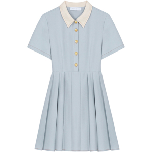 TR37123# 学院风连衣裙女夏季新款小个子显瘦气质法式百褶裙 服装批发女装批发服饰货源