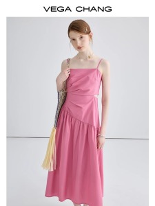 TR37124# 法式吊带连衣裙女夏季新款小个子显瘦气质无袖长裙 服装批发女装批发服饰货源