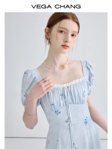 TR37125# 法式碎花连衣裙女夏季新款显瘦气质高级感茶歇长裙 服装批发女装批发服饰货源