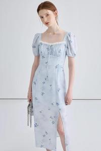 TR37125# 法式碎花连衣裙女夏季新款显瘦气质高级感茶歇长裙 服装批发女装批发服饰货源