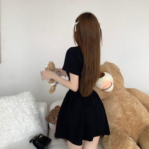 TR37147# 新款大码胖mm吊带高腰口袋遮肚子连衣裙短袖链条显瘦两件套女 服装批发女装批发服饰货源