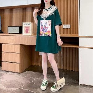 韩版中长款短袖T恤女 服装批发女装批发服饰货源
