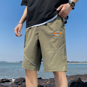 TR39757# 夏季冰丝短裤男外穿五分裤宽松透气百搭休闲沙滩裤 M-4XL