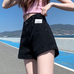 RM16677#牛仔短裤女夏季新款韩版高腰显瘦百搭小个子a字阔腿热裤