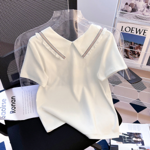 RM16717#短袖t恤女夏季新款多巴胺设计感显瘦短款正肩上衣