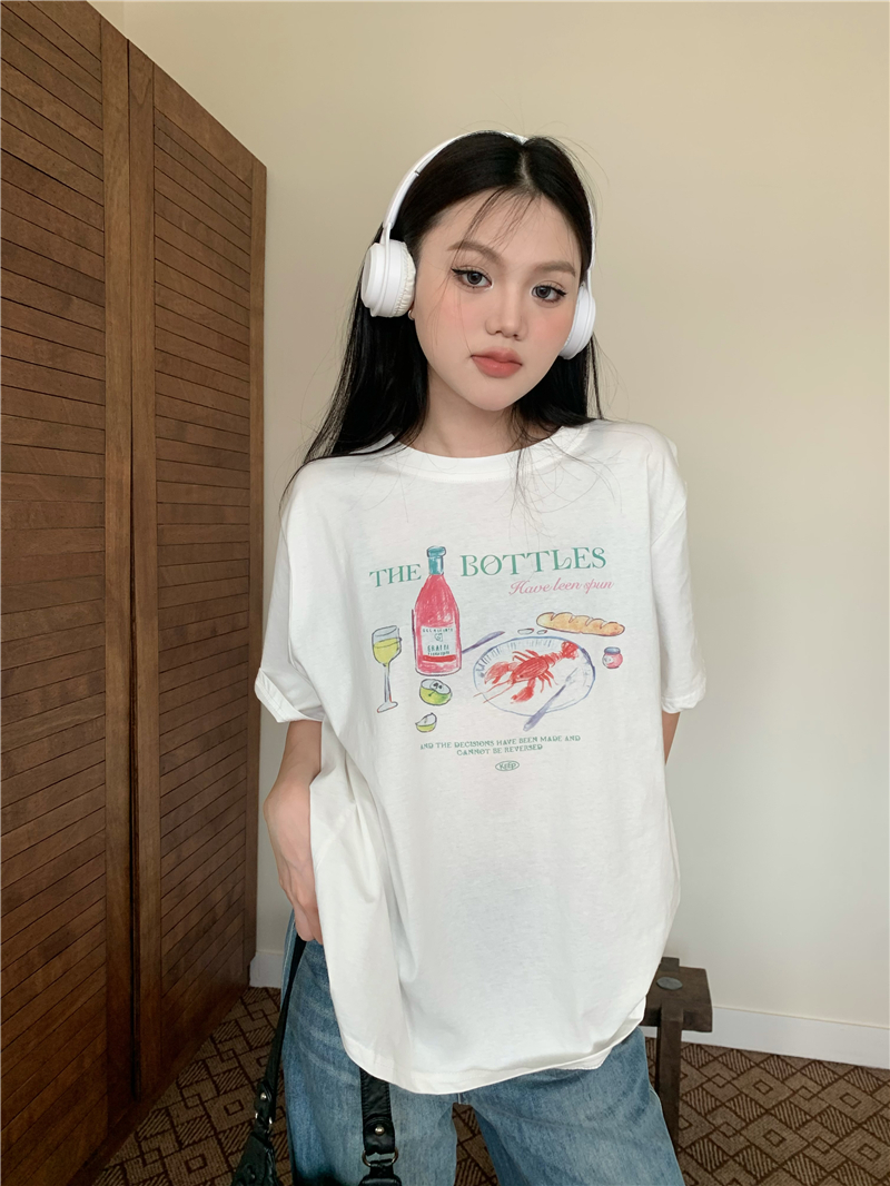 All-match childlike loose casual short-sleeved T-shirt