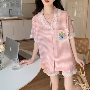 TR39446# 日系ins风小清新睡衣女夏季新款短袖短裤家居服套装 服装批发女装批发服饰货源