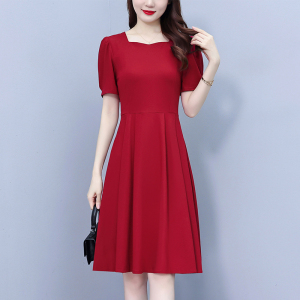 RM19172#女夏季新款流减龄法式复古气质收腰显瘦赫本风连衣裙