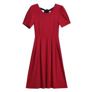 RM19172#女夏季新款流减龄法式复古气质收腰显瘦赫本风连衣裙