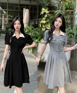 RM18241#大码女装凸显气质西装连衣裙女胖MM减龄学院风显瘦别致裙子