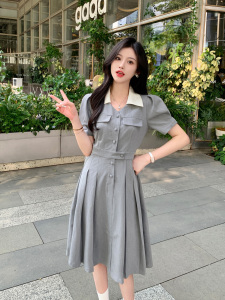 RM18241#大码女装凸显气质西装连衣裙女胖MM减龄学院风显瘦别致裙子