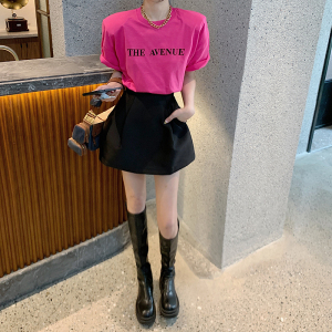 TR40768# 韩版宽松字母印花T恤+高腰蓬蓬半身裙 服装批发女装批发服饰货源