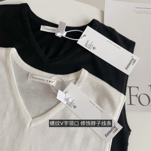 TR40891# 羊绒宝剑烫钻针织吊带背心Y2K辣妹短修身女上衣 服装批发女装批发服饰货源