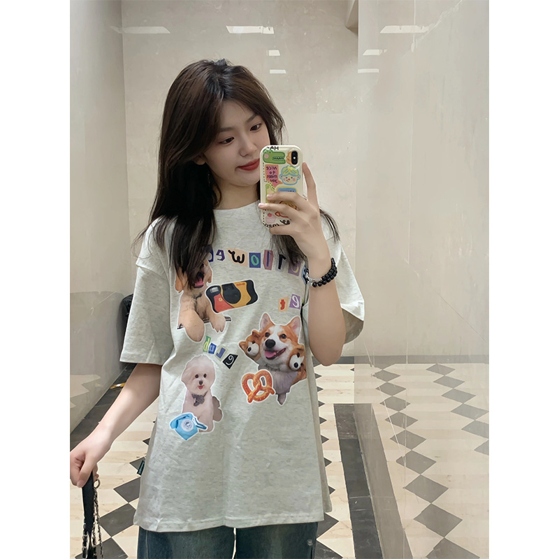 Official picture 6535 cotton short-sleeved T-shirt women's loose summer clothes new clothes