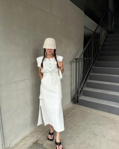 TR41826# 韩国chic夏季无袖背心+半身裙 服装批发女装批发服饰货源