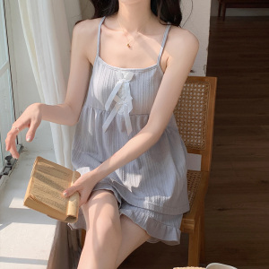 TR39458# 日系ins风小清新睡衣女夏季新款吊带短裤家居服套装 服装批发女装批发服饰货源