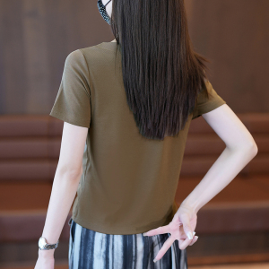 RM17166#夏季新款小个子不规则时尚洋气女装上衣显瘦女士短袖t恤薄款