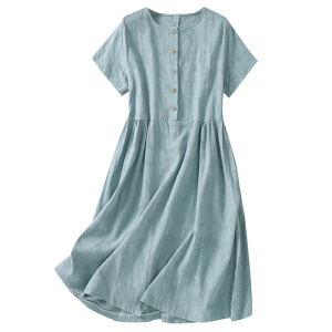 RM21211#新款连衣裙女夏宽松休闲小个子女士夏装遮肚洋气A字裙子